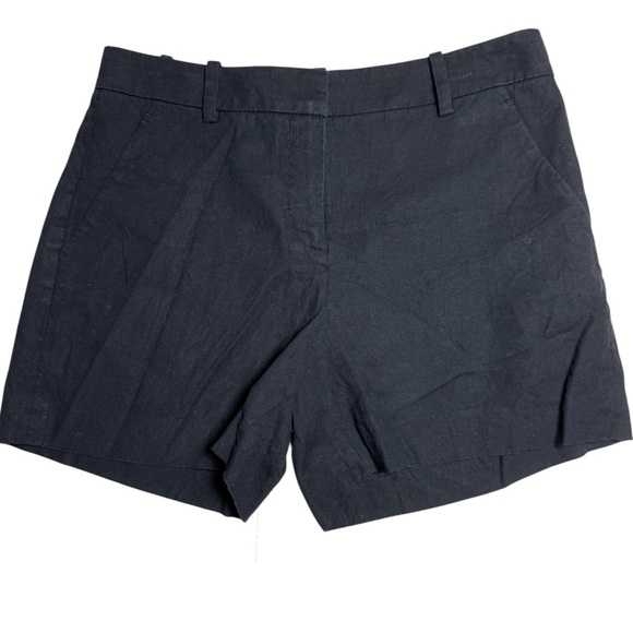 Theory Black Linen Blend Shorts Size 0 in excellent condition - Picture 2 of 5